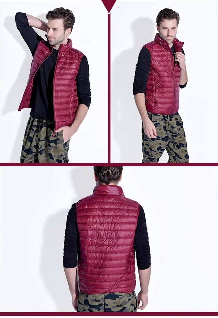 Packable Down Vest with Stand Up Collar and Water Resistant Shell All Vera Mart