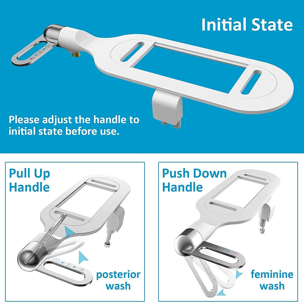 Bidet Attachment with Dual Retractable Nozzles and Adjustable Water Flow All Vera Mart