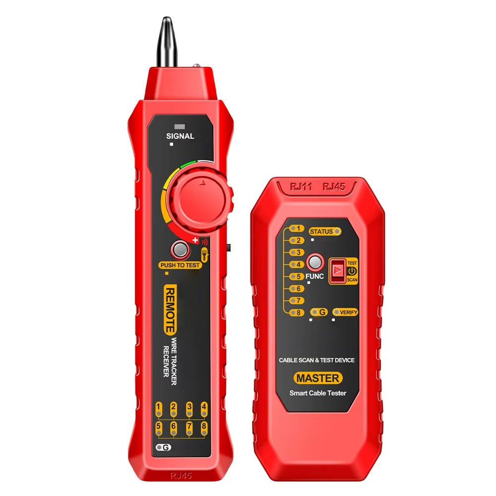 Network Cable Tester with Transmitter Receiver and LED Flashlight All Vera Mart