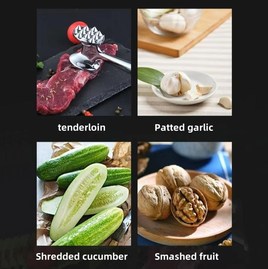 Dual-Surface Meat Tenderizer with 34 Raised Points and Textured Grip All Vera Mart