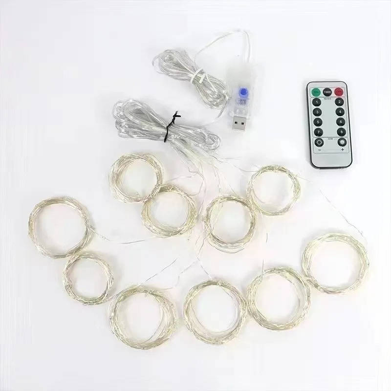String LED Curtain Lights with Remote Control and 8 Display Modes All Vera Mart