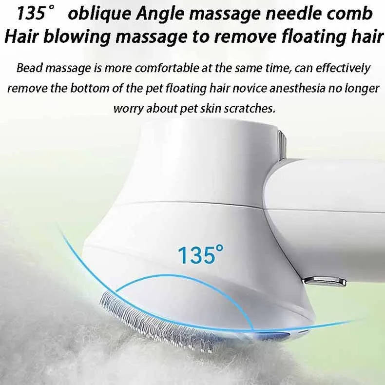 Dog and Cat Hair Dryer with Angled Comb Brush and LED Temperature Control All Vera Mart