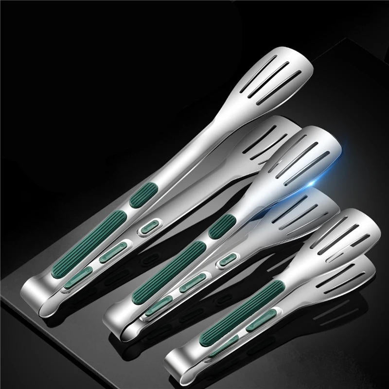 Stainless Steel Kitchen Tongs with Scalloped Grip Tips and Spring Loaded Mechanism All Vera Mart