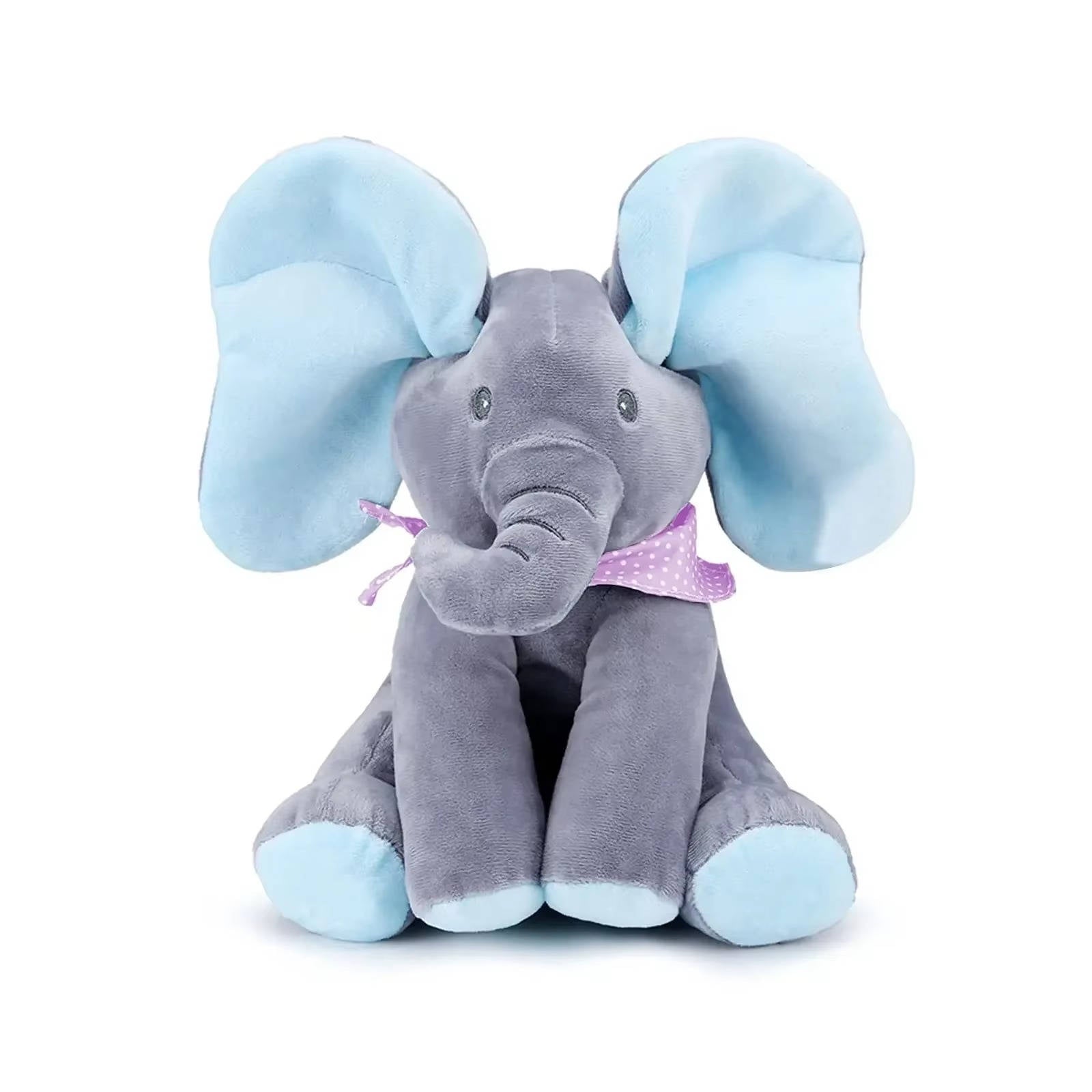 Interactive Plush Elephant with Peekaboo and Musical Modes, Foot-Activated Controls All Vera Mart