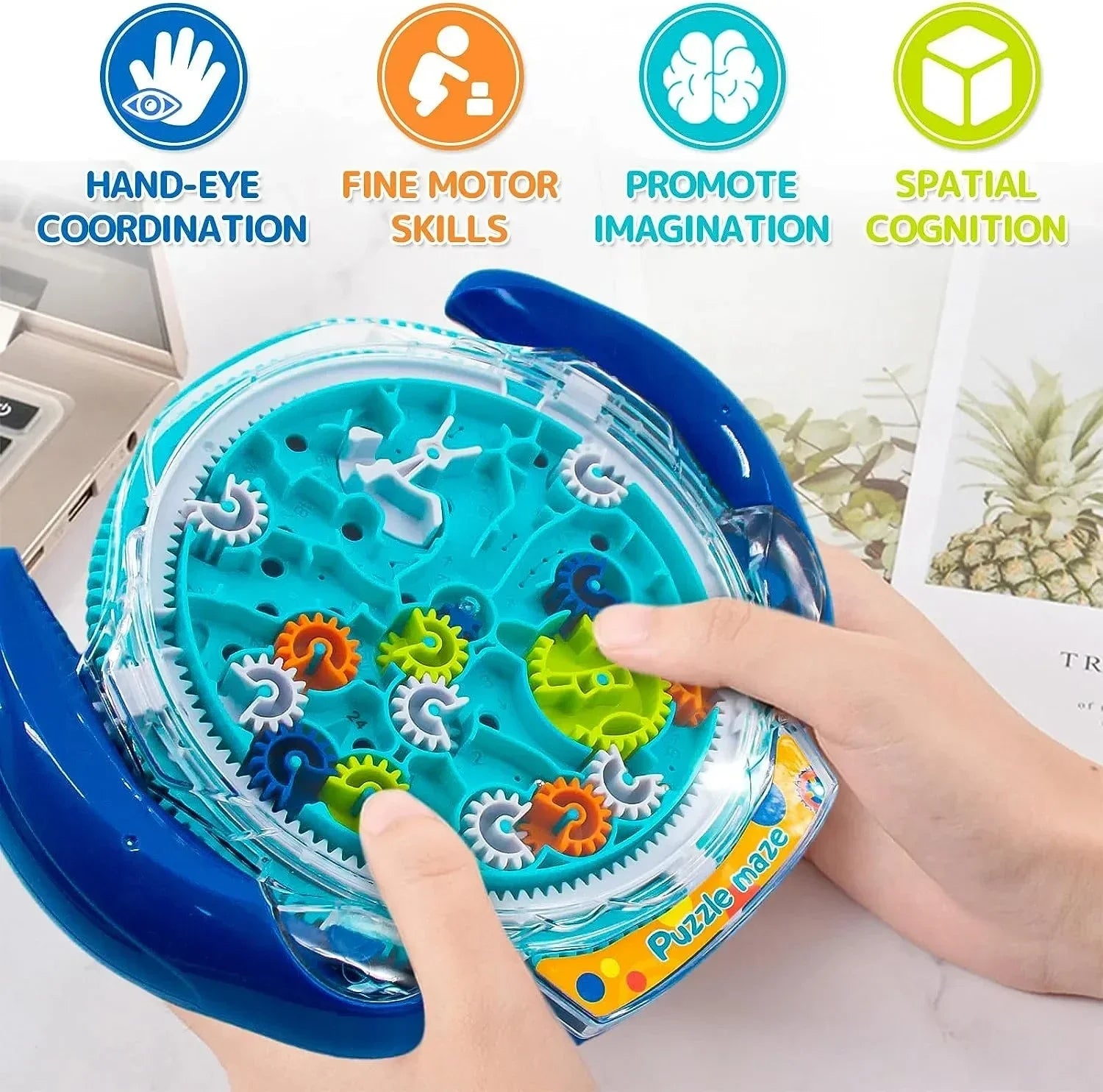 3D Puzzle Maze with Steel Ball and Transparent Acrylic Layers for Kids All Vera Mart