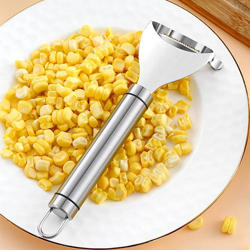 Stainless Steel Corn Kernel Stripper with Serrated Blade and Textured Handle All Vera Mart