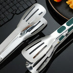 Stainless Steel Kitchen Tongs with Scalloped Grip Tips and Spring Loaded Mechanism All Vera Mart