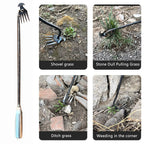 Crescent Head Weeding Tool with Four Teeth and Ergonomic Long Handle All Vera Mart