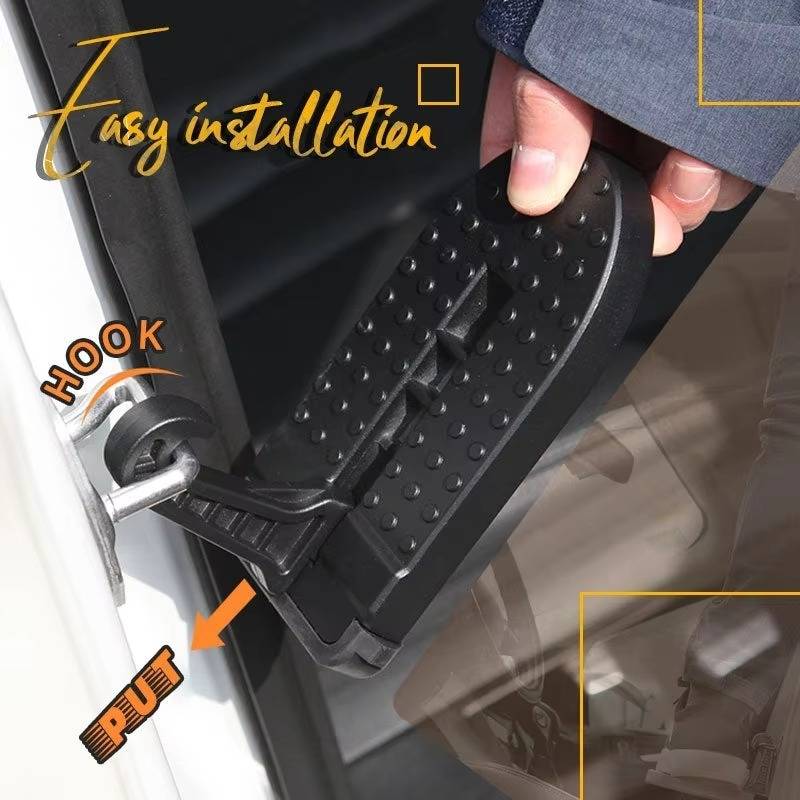 Aluminum Alloy Roof Rack Step with Rotatable Hook and Textured Grip, Window Breaker All Vera Mart