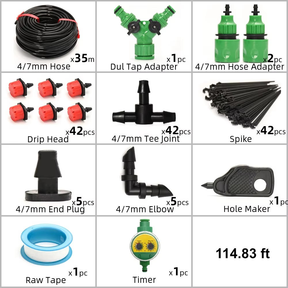 Automatic Drip Irrigation System with Adjustable Timer and Pressure Regulation All Vera Mart
