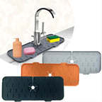 Silicone Faucet Splash Mat with Drainage Channels and Storage Edges All Vera Mart