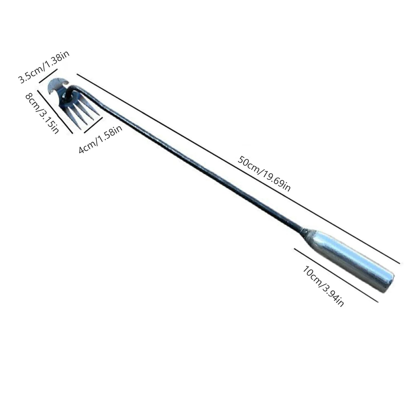 Crescent Head Weeding Tool with Four Teeth and Ergonomic Long Handle All Vera Mart