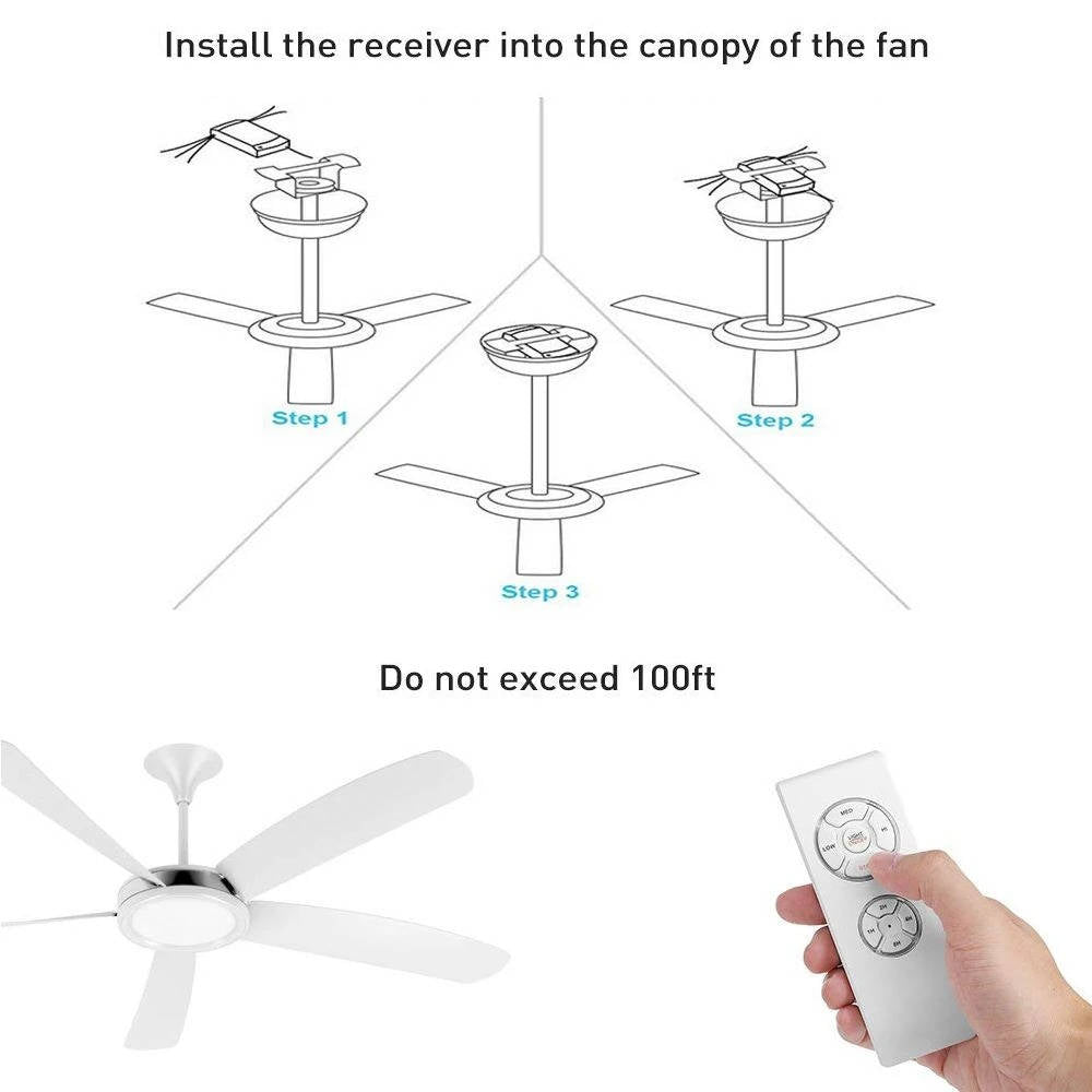 Smart Ceiling Fan Controller with App Control and Voice Command, 3-Speed Remote All Vera Mart