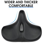 Bike Saddle with Memory Foam Cushioning and Dual Spring Absorption, Reflective Strips All Vera Mart