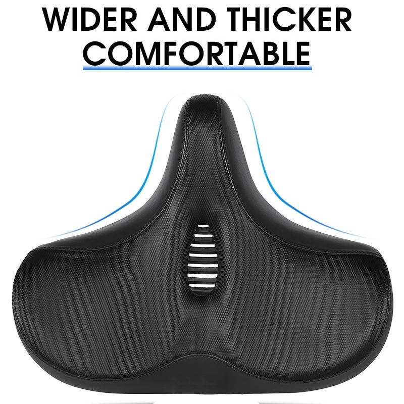 Bike Saddle with Memory Foam Cushioning and Dual Spring Absorption, Reflective Strips All Vera Mart