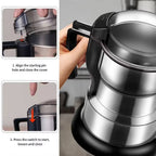 Electric Coffee Grinder with 400W Motor and Stainless Steel Chamber All Vera Mart