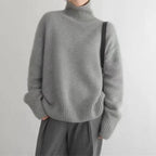 Turtleneck Sweater with Stretch Knit and Full Length Sleeves, Loose Fit All Vera Mart