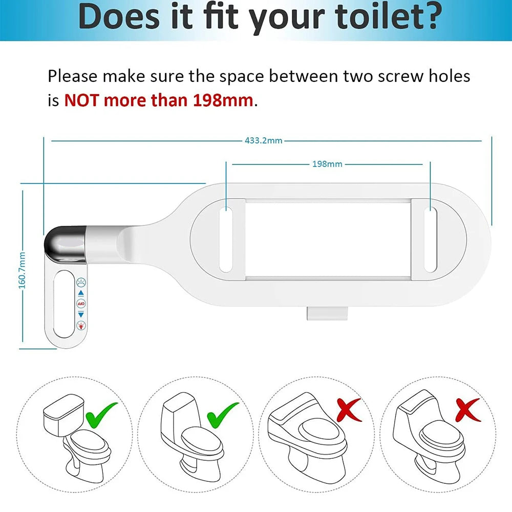 Bidet Attachment with Dual Retractable Nozzles and Adjustable Water Flow All Vera Mart