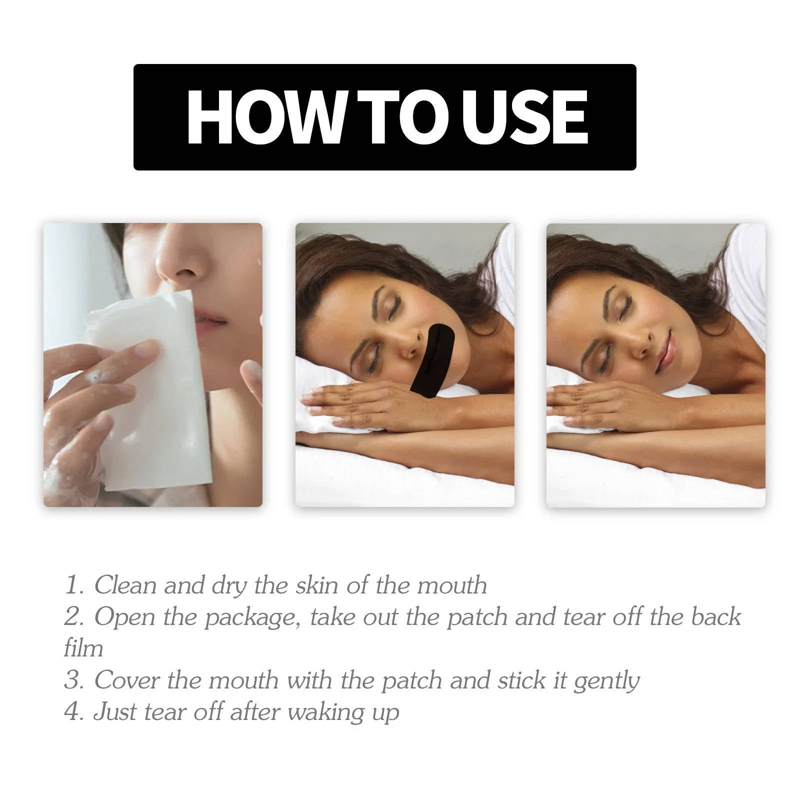 Mouth Tape with Bamboo Charcoal Fiber and Microporous Design for Nasal Breathing All Vera Mart