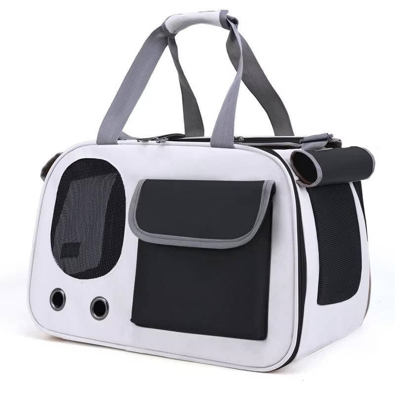 Pet Carrier with Dual Top and Side Openings and Mesh Ventilation, Foldable All Vera Mart