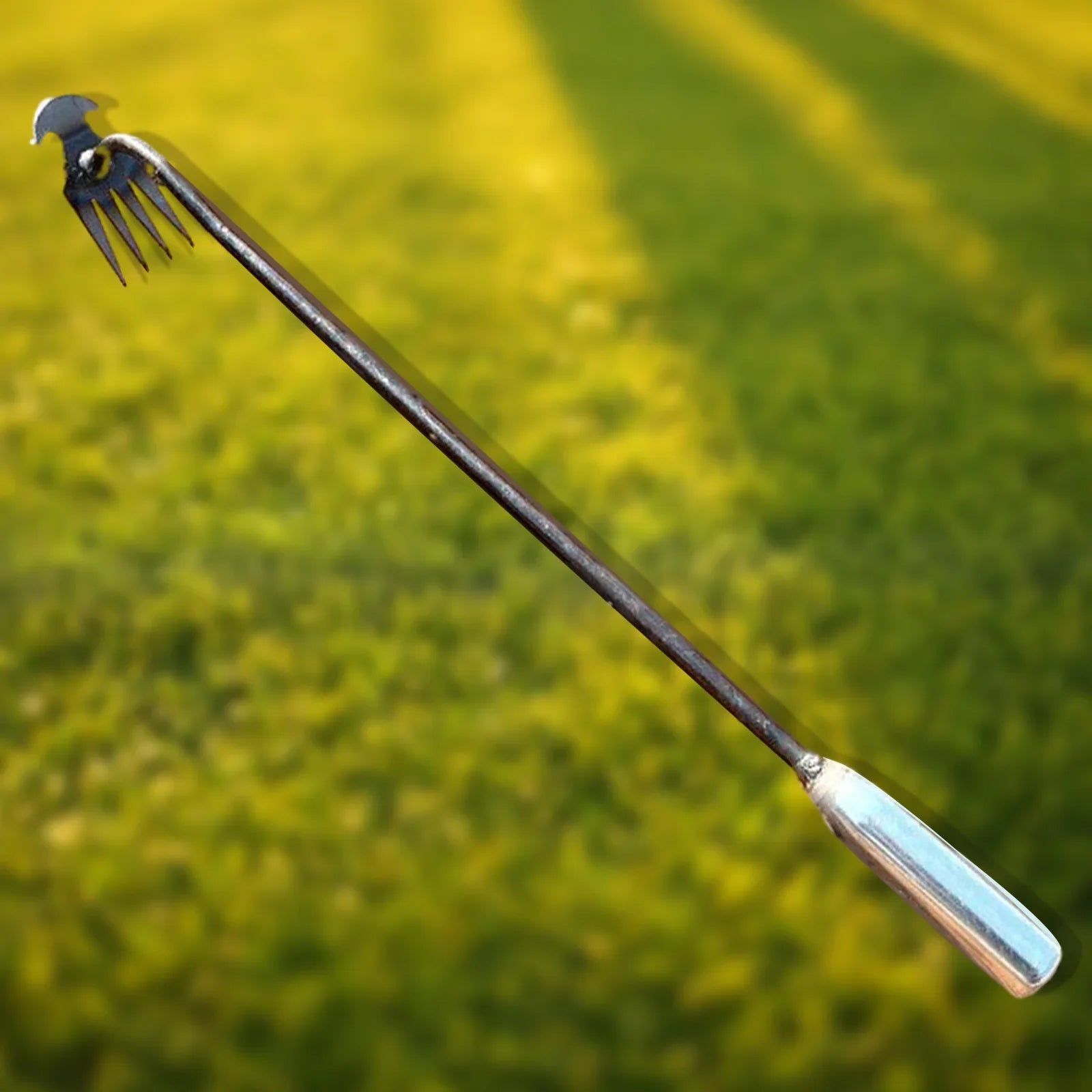 Crescent Head Weeding Tool with Four Teeth and Ergonomic Long Handle All Vera Mart