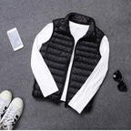 Packable Down Vest with Stand Up Collar and Water Resistant Shell All Vera Mart