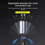 Multi-Port Car Charger with Retractable Cables and Voltage Display, 120W All Vera Mart