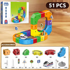 Magnetic Train Set with Flexible Track Sections and Rechargeable Motor All Vera Mart