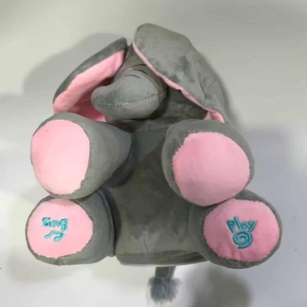 Interactive Plush Elephant with Peekaboo and Musical Modes, Foot-Activated Controls All Vera Mart