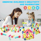 98-Piece Magnetic Building Blocks with Strong Magnetic Connection and Storage Container All Vera Mart