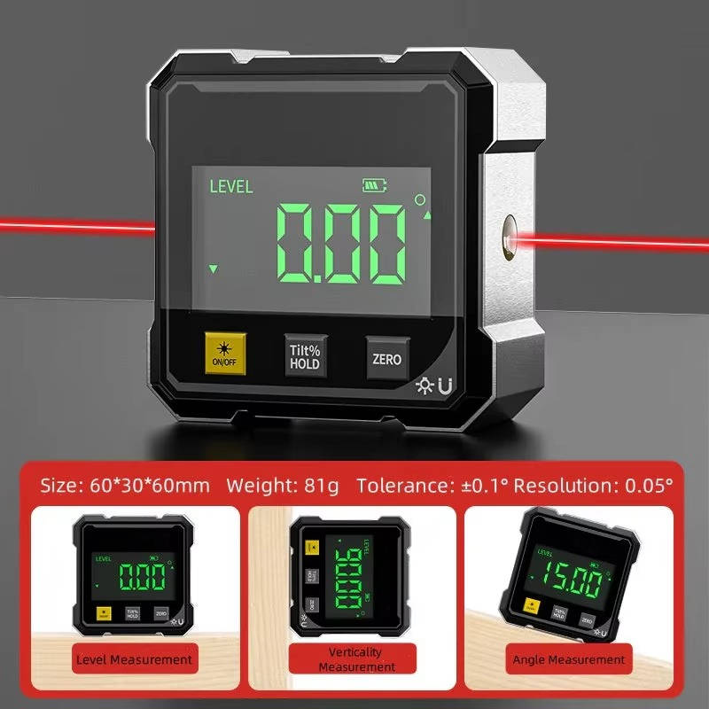 Digital Angle Finder with Magnetic Base and USB Rechargeable Battery All Vera Mart