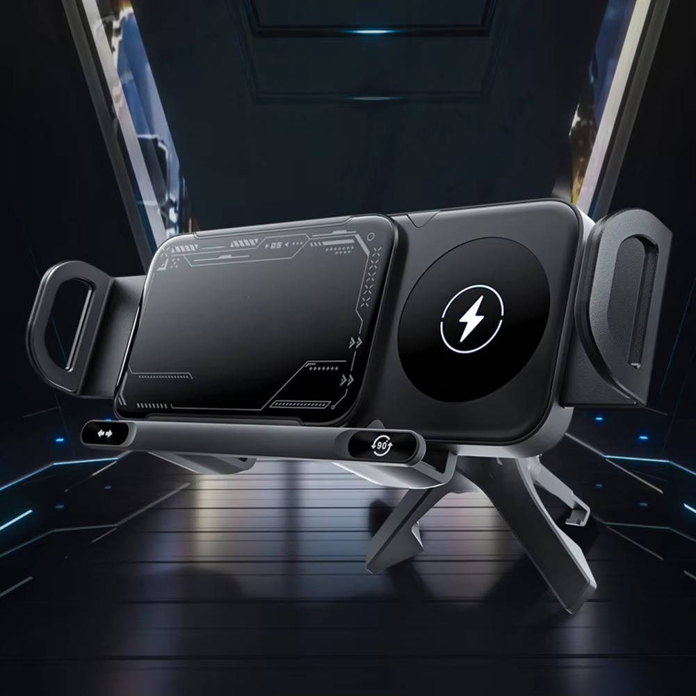 Car Mount Wireless Charger with Motorized Arm and Dual Coil, Air Vent All Vera Mart