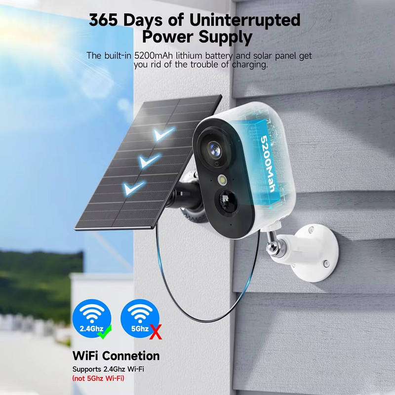Outdoor Solar Security Camera with 2K Resolution and Smart Motion Detection, 2 Pack All Vera Mart