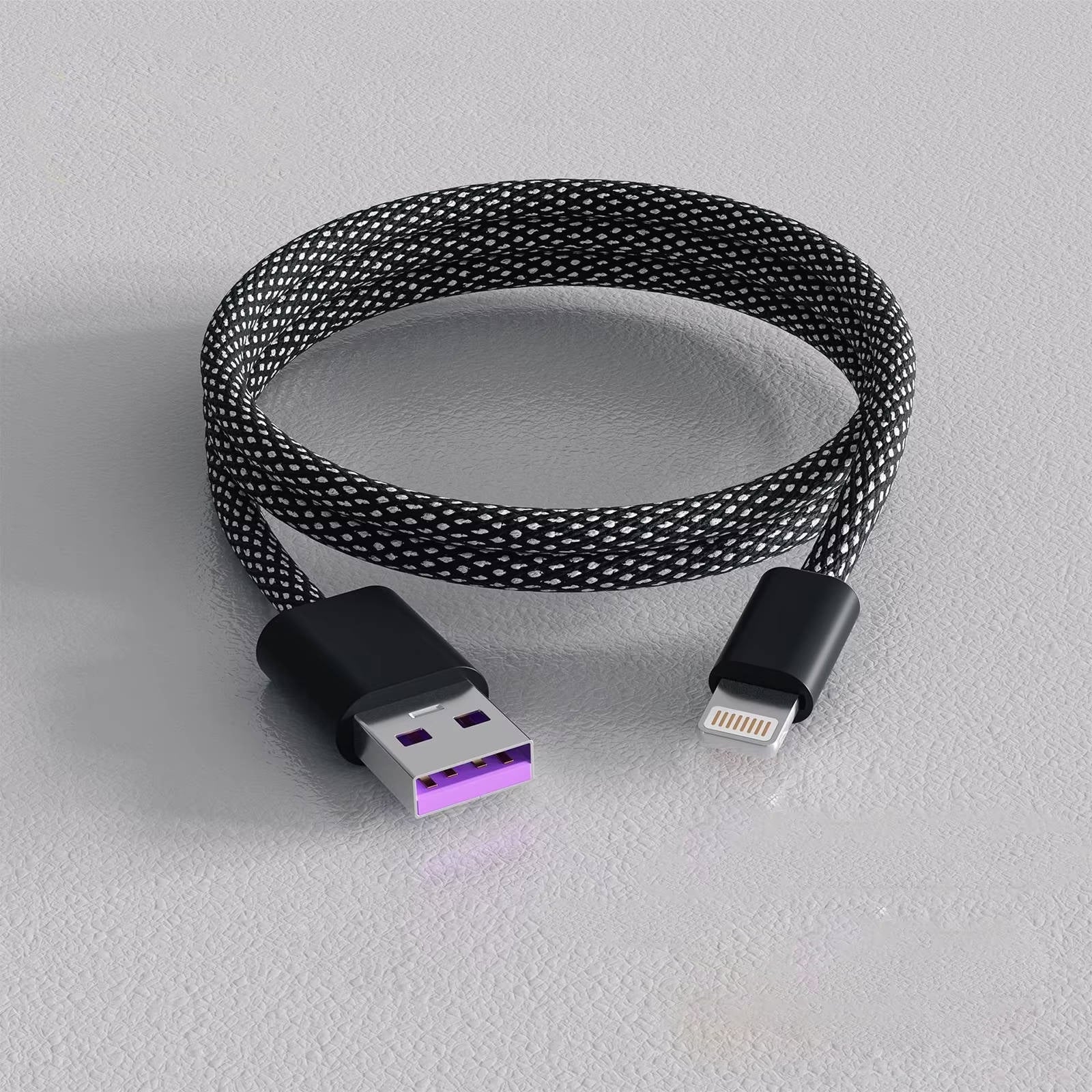 Self-Coiling Magnetic Charging Cable with Braided Fabric and Dual Tips, 3.3ft All Vera Mart