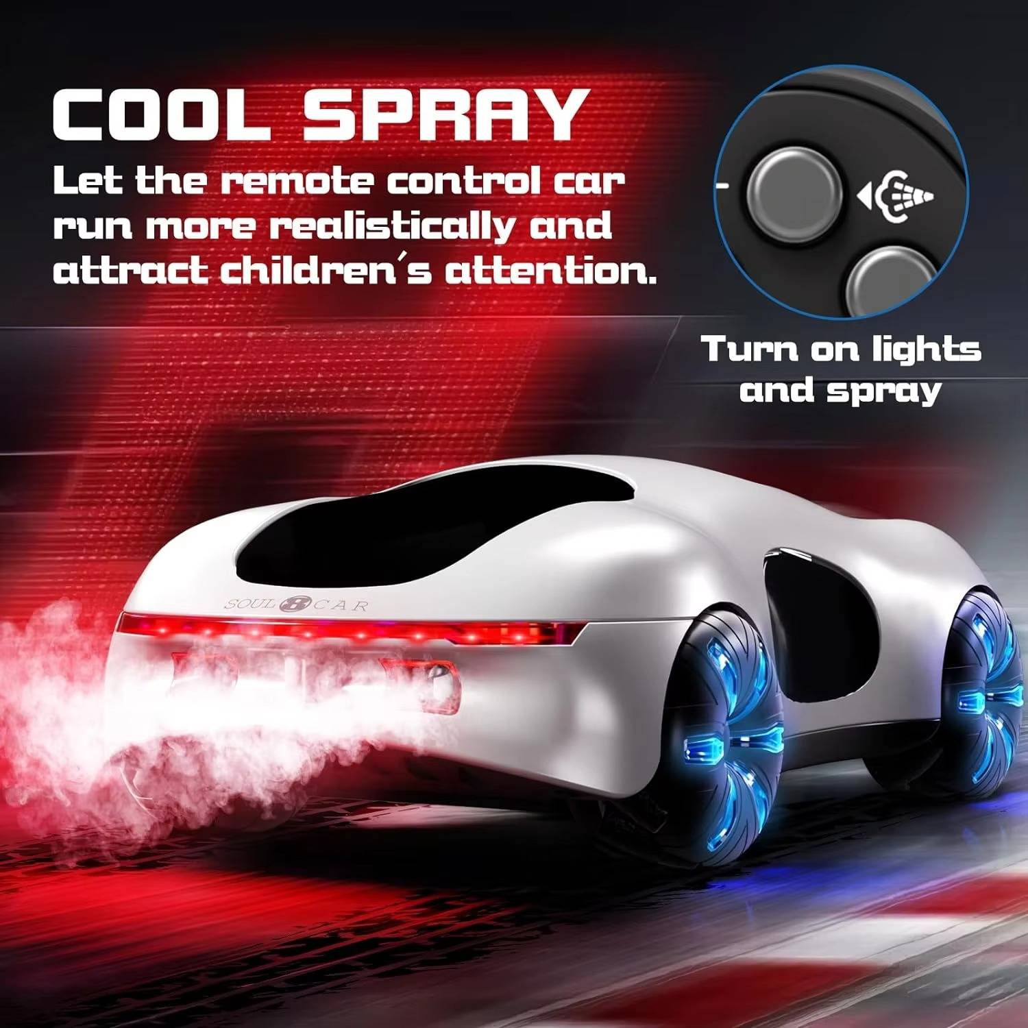 Gesture Control RC Car with Wrist Remote and Drift Tires, LED Lights All Vera Mart