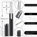 Electric Eyebrow Trimmer with Dual Cutting Heads and 20-Degree Rotation, Cordless Battery Powered All Vera Mart