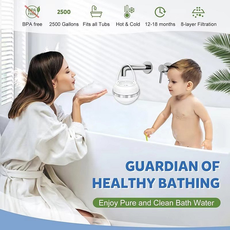 Tub Faucet Water Filter with Eight-Stage Filtration and Mineral Infusion All Vera Mart