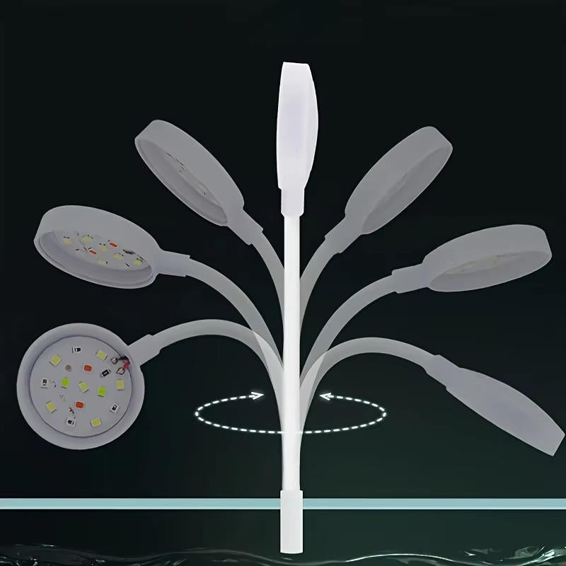 Aquarium Clip Light with Full Spectrum Bulbs and 360 Degree Gooseneck Arm All Vera Mart