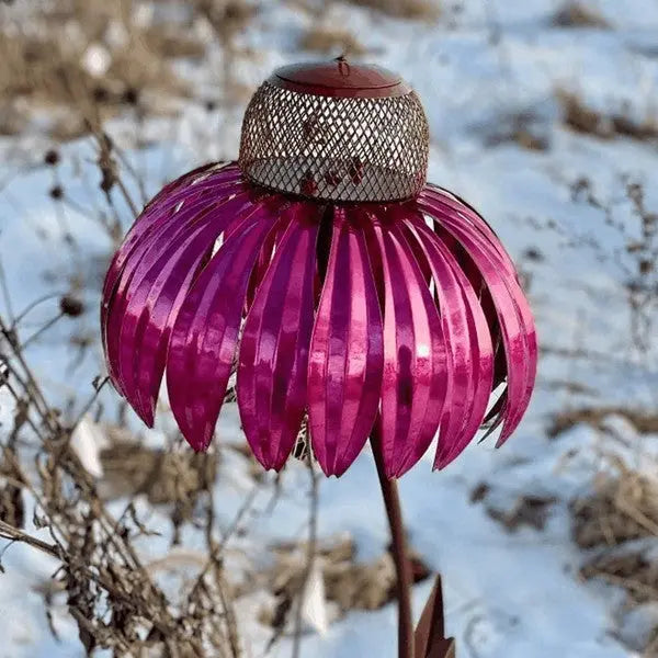 Bird Feeder with Weather-Resistant Metal and Easy Refill Lid, Compact Space-Saving Design All Vera Mart