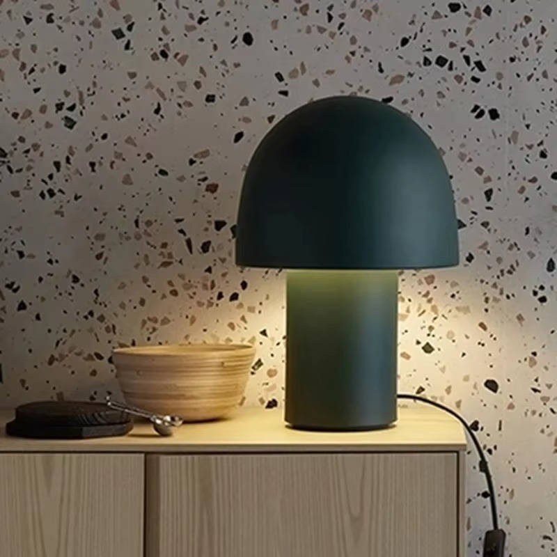 Bedside Table Lamp with Dome Shade and Wrought Iron Base, 40W All Vera Mart