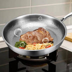 Titanium Steel Skillet with Fish Scale Texture and Deep Sides for Gas, Induction, Coal Stoves All Vera Mart