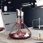 Crystal Wine Decanter with 12-Channel Aerator and Stainless Steel Filter, 1500ml All Vera Mart