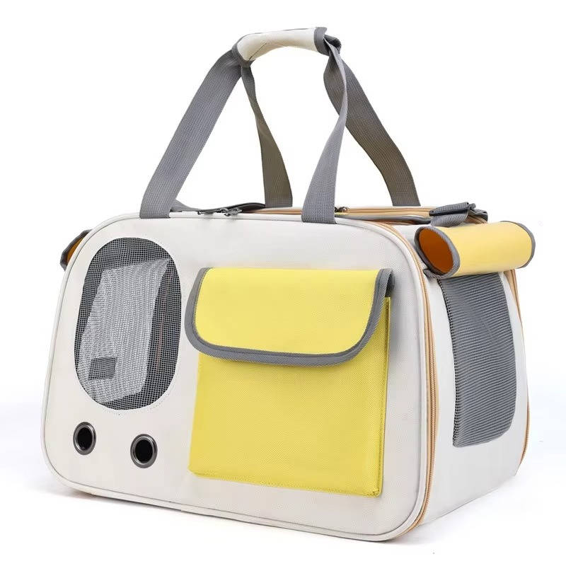 Pet Carrier with Dual Top and Side Openings and Mesh Ventilation, Foldable All Vera Mart