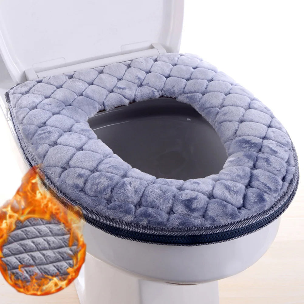 Plush Toilet Seat Cushion with Waterproof Backing and Elastic Edge, Machine Washable All Vera Mart