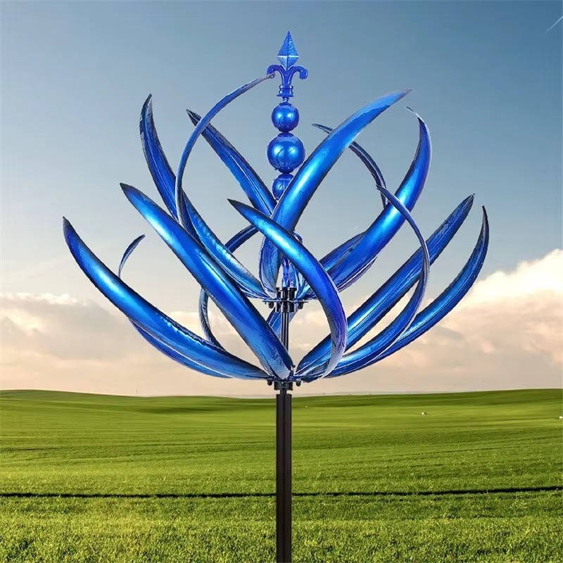 Tulip Wind Spinner with Powder Coated Iron Body and 360 Degree Rotation All Vera Mart