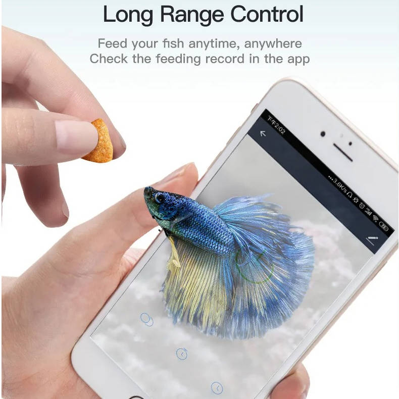Smart Fish Feeder with App Control and Voice Commands, WiFi Enabled All Vera Mart