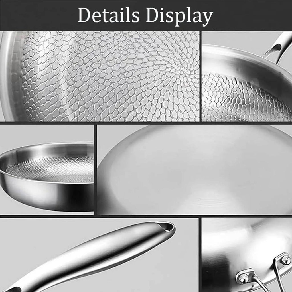 Titanium Steel Skillet with Fish Scale Texture and Deep Sides for Gas, Induction, Coal Stoves All Vera Mart