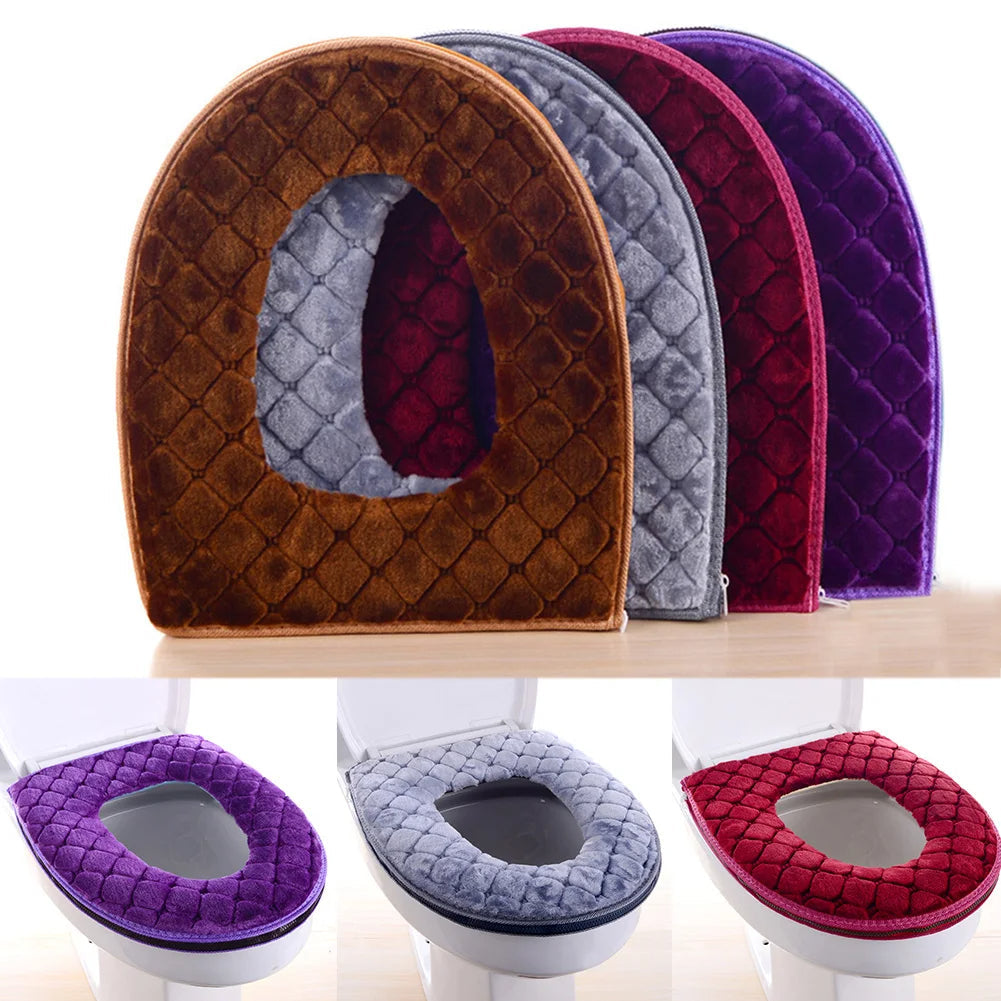 Plush Toilet Seat Cushion with Waterproof Backing and Elastic Edge, Machine Washable All Vera Mart