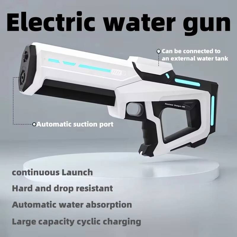 Motorized Water Gun with 500mAh Battery and 8-10 Meter Range, 300ml Tank All Vera Mart