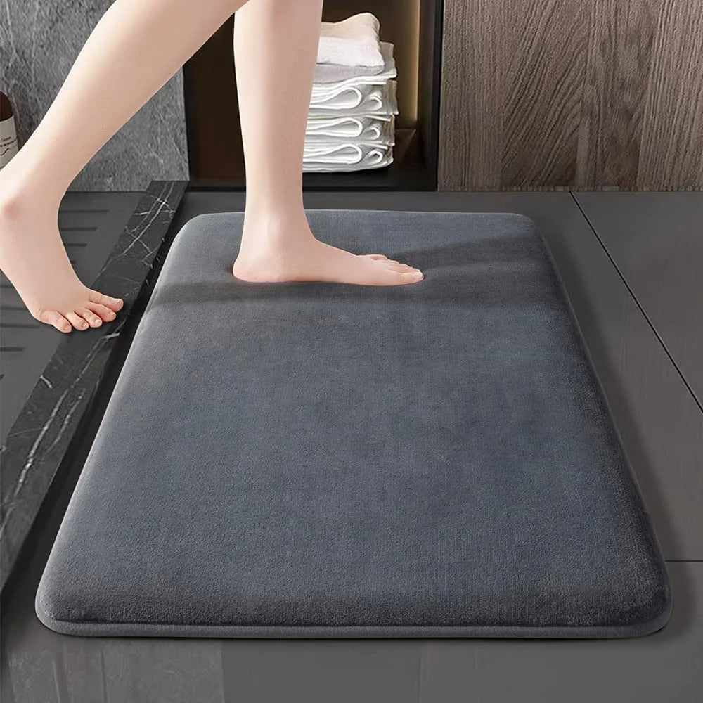 Absorbent Bath Mat with Memory Foam Cushioning and Nonslip Backing, 40x60cm All Vera Mart